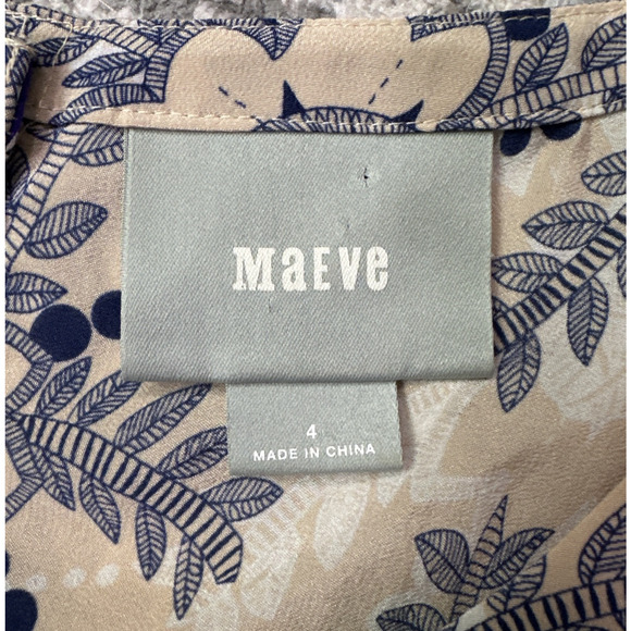 Maeve Anthropologie Cream Button Back 100% Silk Sydney Blouse Top Sz 4‎ Small - Picture 2 of 8